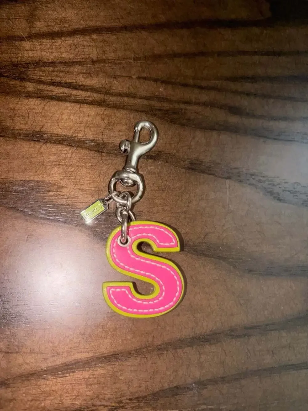 Coach Leather Alphabet Bag Charm Letter S